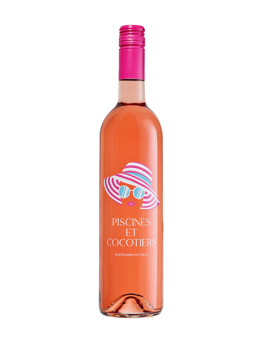 Bouteille de rosé Piscines et Cocotiers de Thierry Constantin