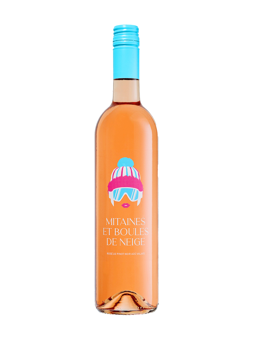 Bouteille de rosé Mitaines et boules de neige de la cave Thierry Constantin